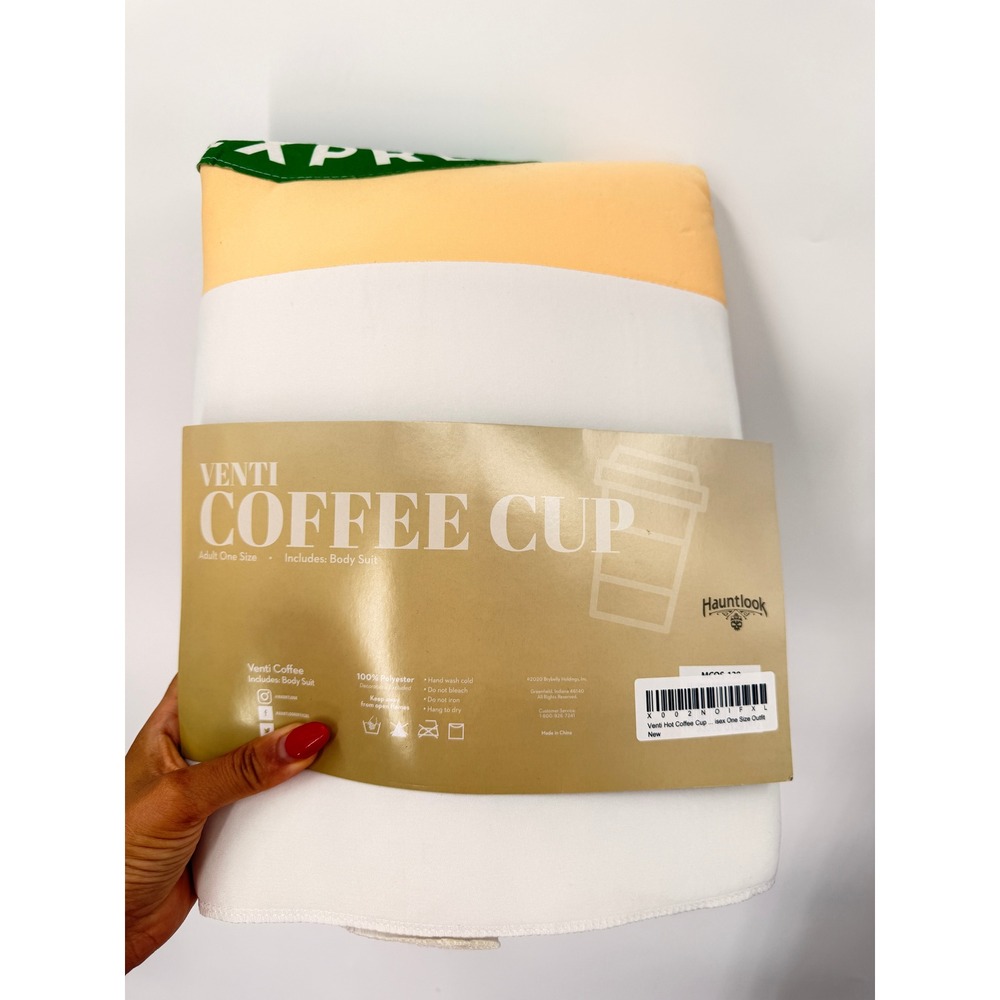Hauntlook Venti Coffee Cup One Size White Costume Espresso Express Halloween